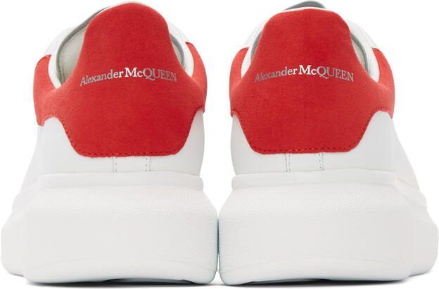 Alexander McQueen White  Red Oversized Sneakers - Picture 4