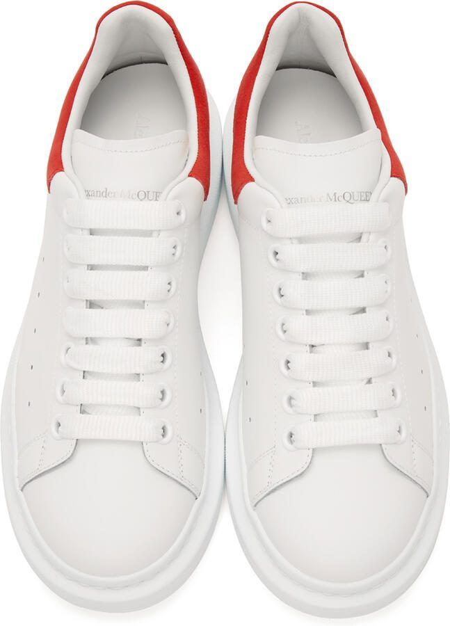 Alexander McQueen White  Red Oversized Sneakers