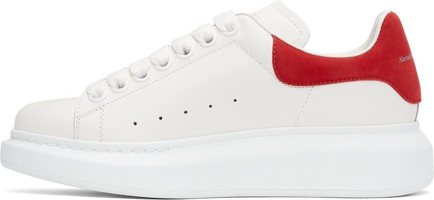 Alexander McQueen White  Red Oversized Sneakers - Picture 4