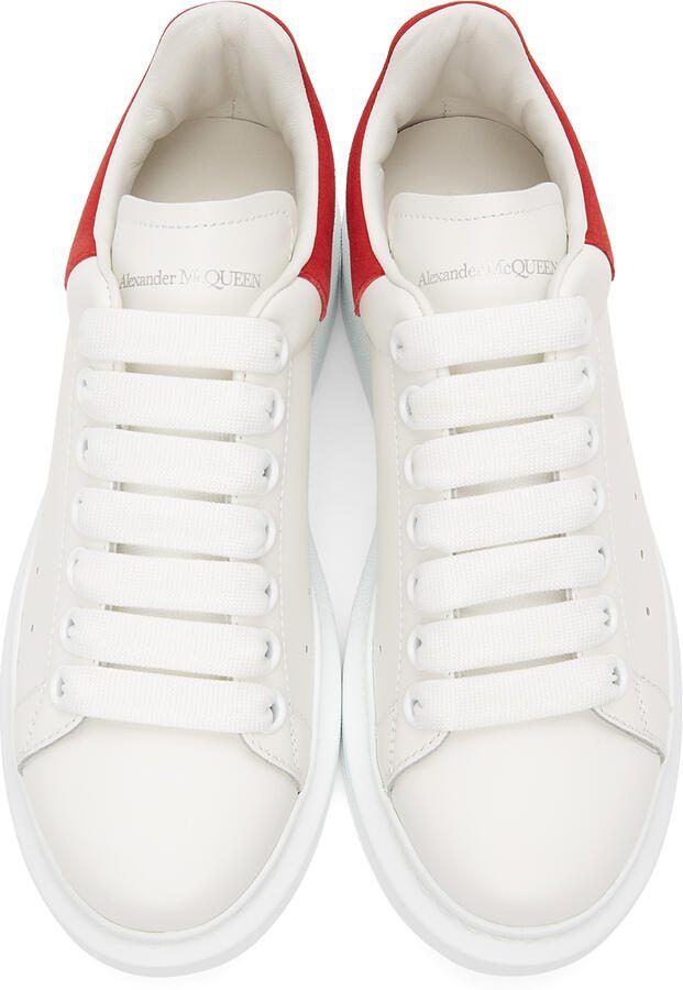 Alexander McQueen White  Red Oversized Sneakers