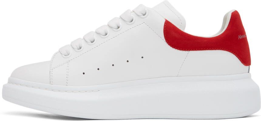 Alexander McQueen White  Red Oversized Sneakers - Picture 3