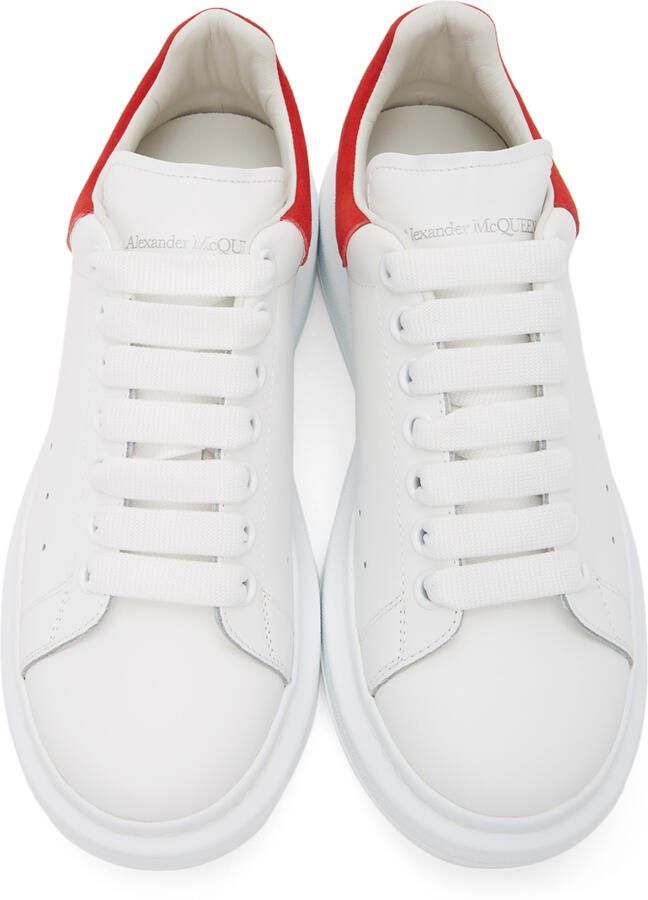 Alexander McQueen White  Red Oversized Sneakers