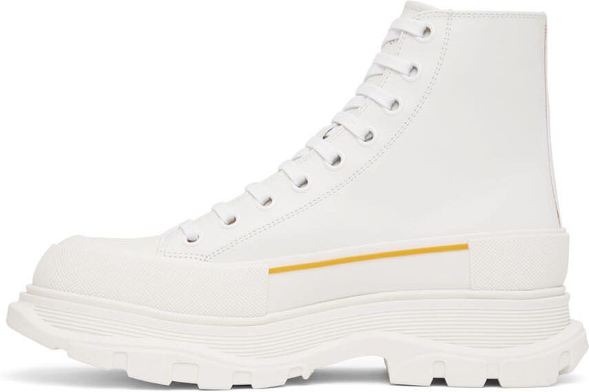 Alexander McQueen White Grafitti Tread Slick High-Top Sneakers - Picture 3