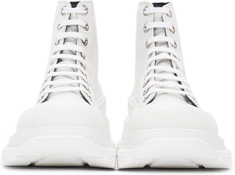 Alexander McQueen White Suede Tread Slick Sneakers - Picture 3