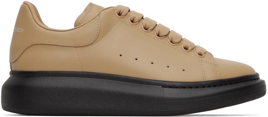 Alexander McQueen Beige  Black Oversized Sneakers - Picture 5