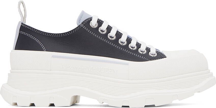 Alexander McQueen Black  Blue Low Boxer Dog Sneakers - Picture 5