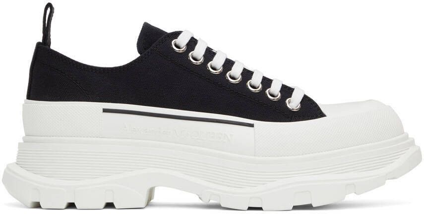 Alexander McQueen Black  White Low Tread Slick Sneakers - Picture 4
