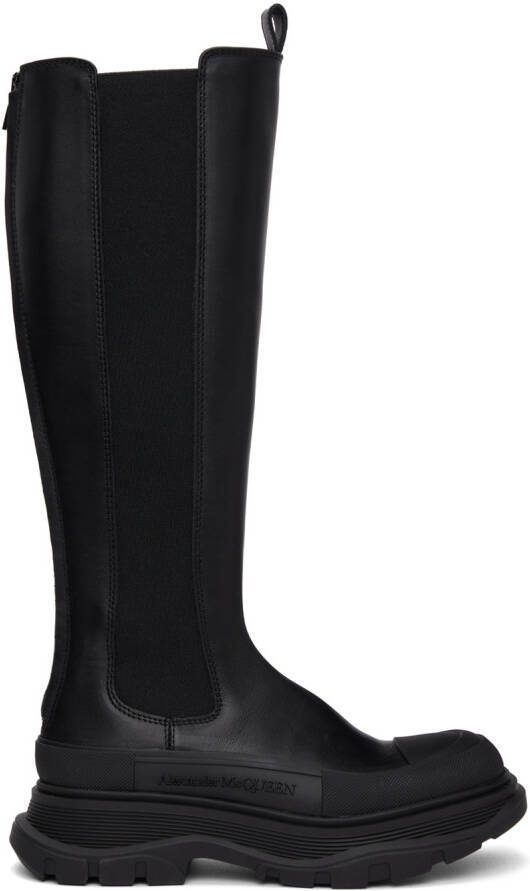Alexander McQueen Black Tread Slick Tall Boots - Picture 4