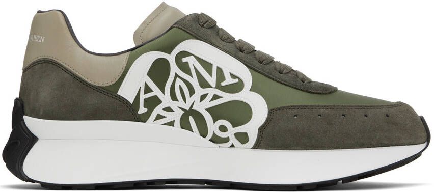 Alexander McQueen Khaki Sprint Runner Sneakers - Picture 4