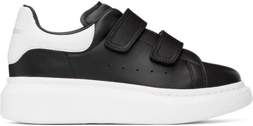 Alexander McQueen Kids Black  White Oversized Velcro Sneakers