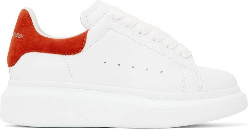 Alexander McQueen Kids White  Red Oversized Sneakers - Picture 5