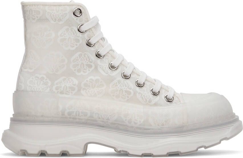 Alexander McQueen Off-White Print Tread Slick High Sneakers - Picture 5
