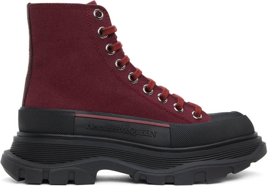 Alexander McQueen Purple Tread Slick High Sneakers - Picture 4