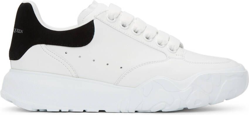 Alexander McQueen White  Black Court Trainer Sneakers - Picture 5