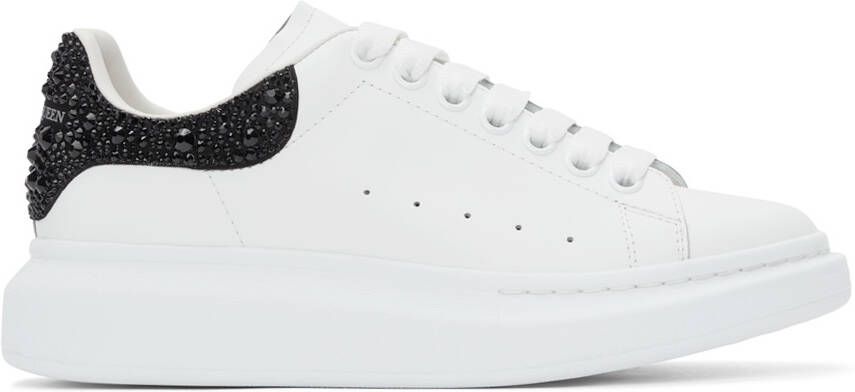 Alexander McQueen White  Black Embellished Oversized Sneakers - Picture 4