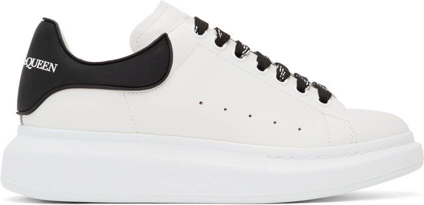 Alexander McQueen White  Black Oversized Sneakers - Picture 5