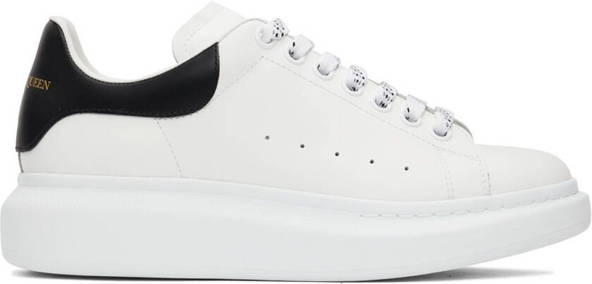 Alexander McQueen White  Black Oversized Sneakers - Picture 5