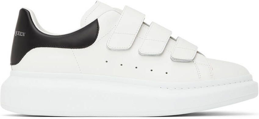Alexander McQueen White  Black Oversized Triple Strap Sneakers - Picture 5
