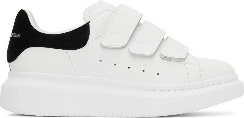 Alexander McQueen White  Black Oversized Velcro Sneakers - Picture 5