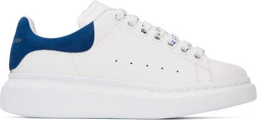 Alexander McQueen White  Blue Oversized Sneakers