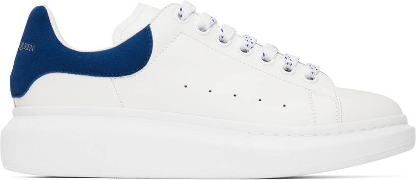 Alexander McQueen White  Blue Oversized Sneakers - Picture 5