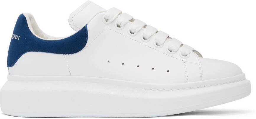 Alexander McQueen White  Blue Oversized Sneakers - Picture 5