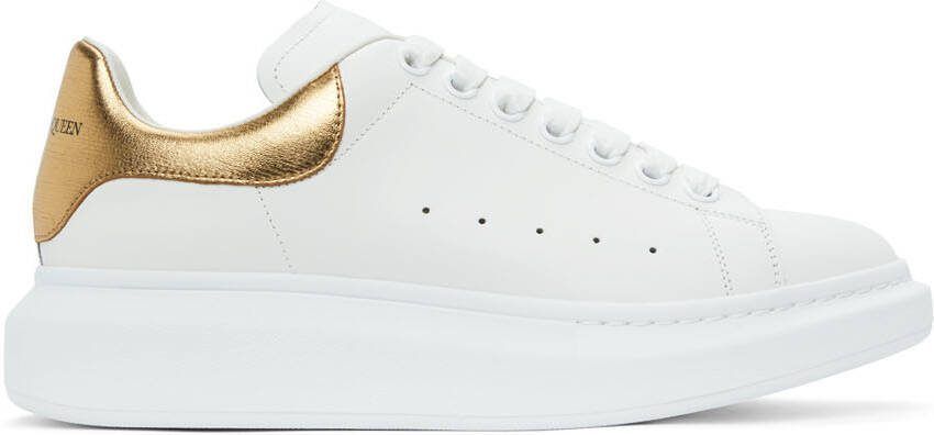 Alexander McQueen White  Gold Oversized Sneakers - Picture 5