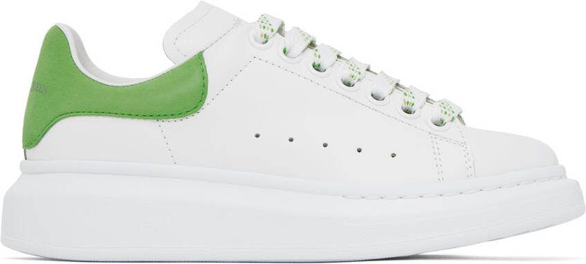 Alexander McQueen White  Green Oversized Sneakers - Picture 5