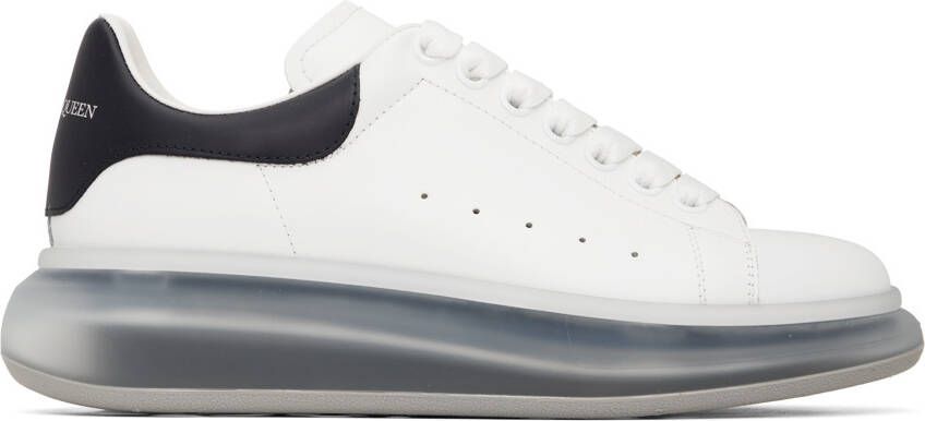Alexander McQueen White  Navy Oversized Sneakers