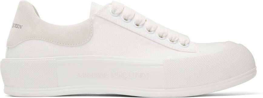 Alexander McQueen White  Off-White Deck Plimsoll Sneakers - Picture 5