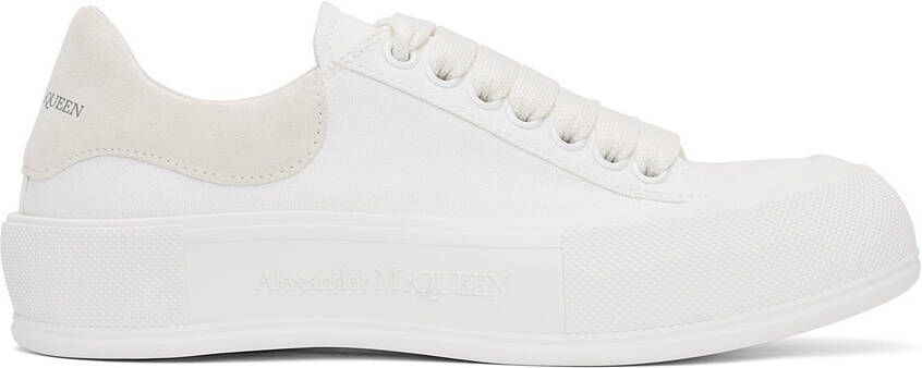 Alexander McQueen White  Off-White Deck Plimsoll Sneakers - Picture 5