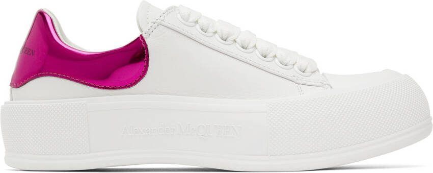 Alexander McQueen White  Pink Oversized Sneakers - Picture 5