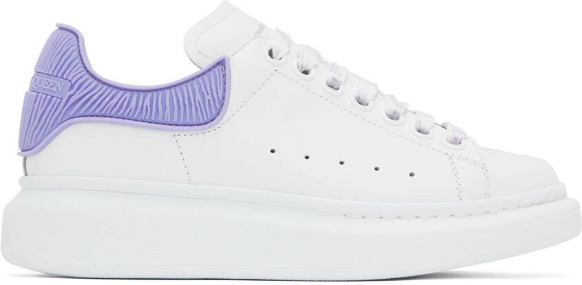 Alexander McQueen White  Purple Oversized Sneakers - Picture 5