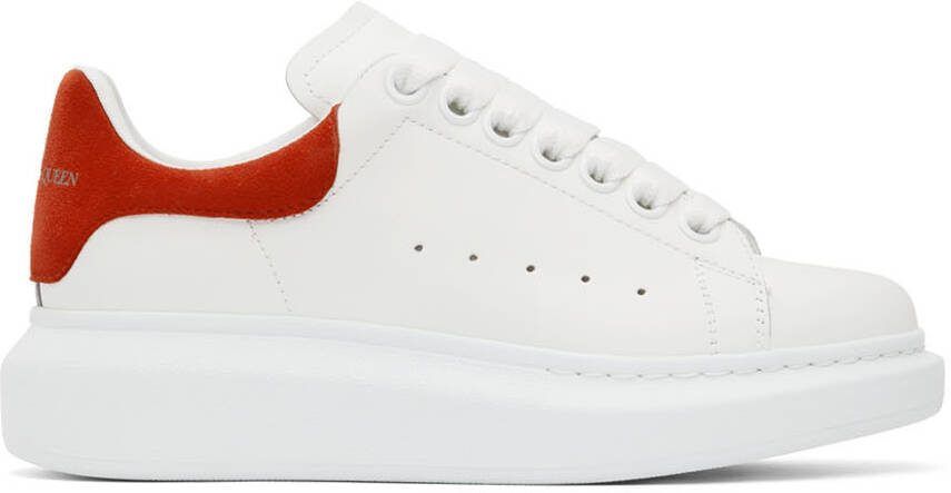 Alexander McQueen White  Red Oversized Sneakers - Picture 5