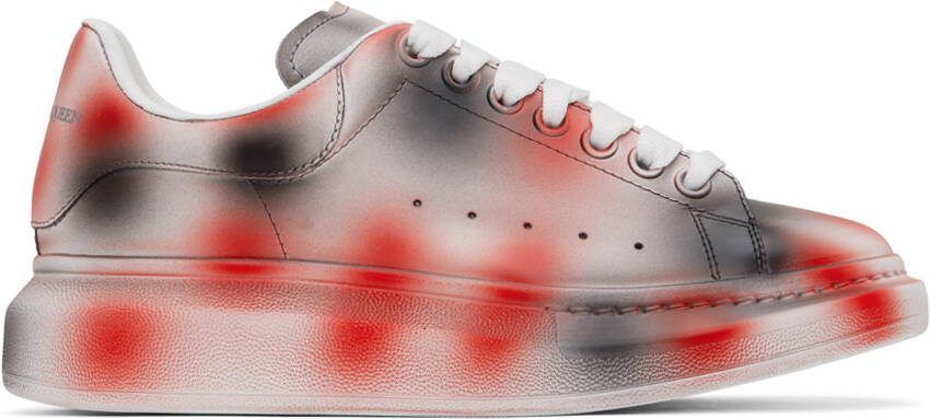 Alexander McQueen White  Red Oversized Sneakers