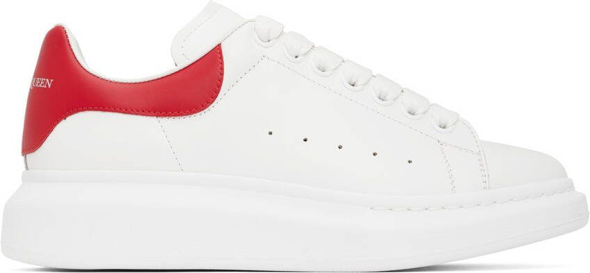 Alexander McQueen White  Red Oversized Sneakers - Picture 5