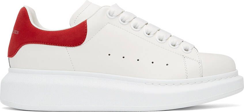 Alexander McQueen White  Red Oversized Sneakers - Picture 5