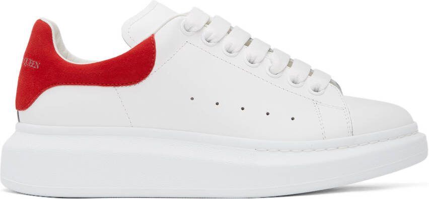 Alexander McQueen White  Red Oversized Sneakers - Picture 4