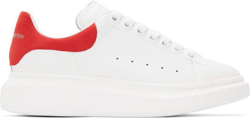 Alexander McQueen White  Red Oversized Sneakers - Picture 5