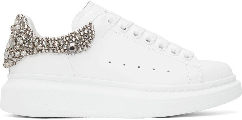 Alexander McQueen White  Silver Oversized Sneakers