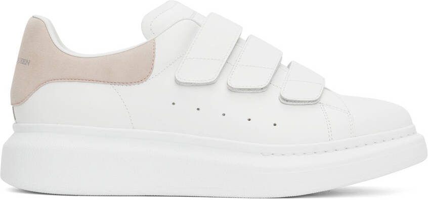 Alexander McQueen White  Taupe Oversized Velcro Sneakers