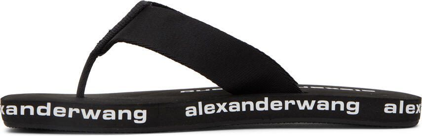 Alexander Wang Black AW Nylon Logo Flat Sandals - Picture 3
