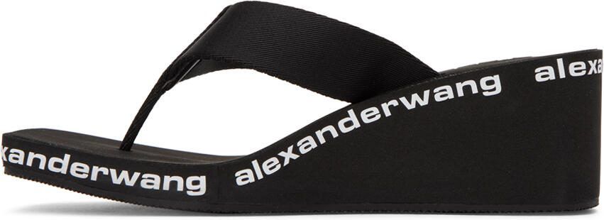 Alexander Wang Black Nylon AW Wedge Heeled Sandals - Picture 3