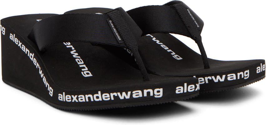 Alexander Wang Black Nylon AW Wedge Heeled Sandals - Picture 2