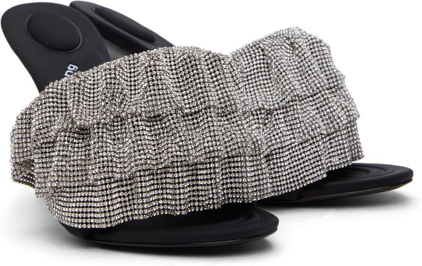 Alexander Wang Black Nala 105 Ruffle Heeled Sandals
