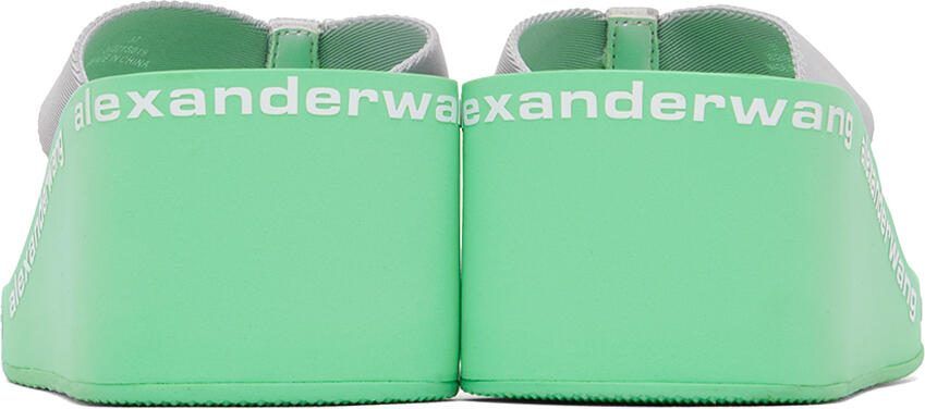 Alexander Wang Green AW Wedge Flip Flop Sandals