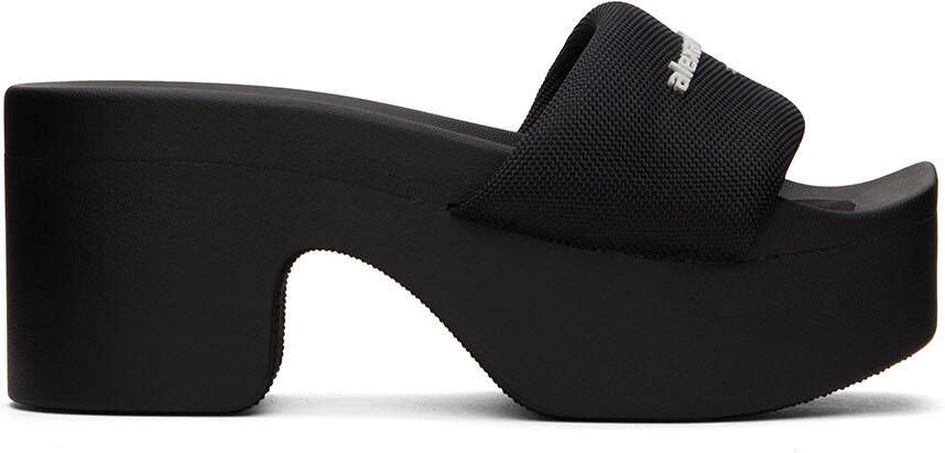 Alexander Wang Black AW Platform Slides