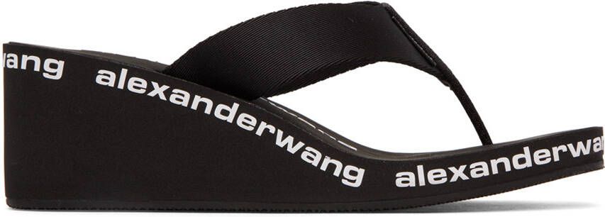 Alexander Wang Black Nylon AW Wedge Heeled Sandals - Picture 4