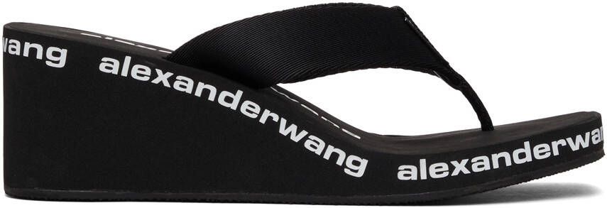 Alexander Wang Black Nylon AW Wedge Heeled Sandals - Picture 6