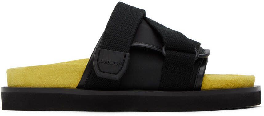 AMBUSH Black  Yellow Padded Sandals - Picture 5